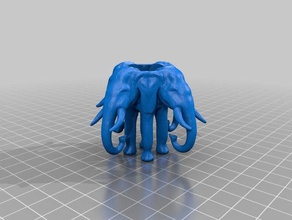 erawan lao 3 headed elephant flowerpot sculptures laos remix 3d print model - Mito3D