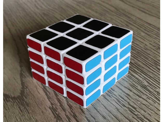 slim 3x3x4 cube puzzles 3d puzzle brain teaser brainteaser rubik mod cubes rubik's rubiks rubikscube rubix rubixcube twisty 3D print model - Mito3D