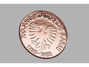 aarau Stadt-Privilegien Münze Münzen und Abzeichen Kupfer Privilegien Schweiz Stadt 3d print model - Mito3D