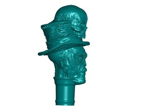 free voodoo topper 7 cane walking hiking sticks pole stick zombie 3d print model - Mito3D