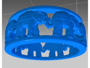 elephant ring rings elephant elephants ring 3d print model - Mito3D