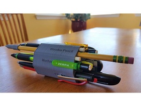 pencil nonagon learning backtoschool eraser holder filament highlighter pen school 3d print model - Mito3D