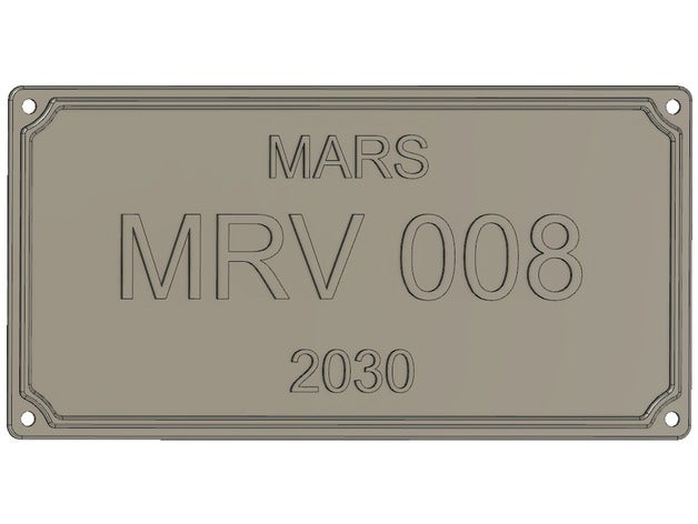 mars rover license plate signs & logos curiosity 2020 3D print model - Mito3D