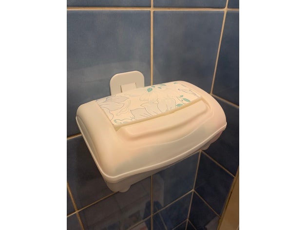 wet toilet paper box wallmount bathroom holder cottonelle damp hakle feucht mailbox bracket moisured mounting 3D print model - Mito3D