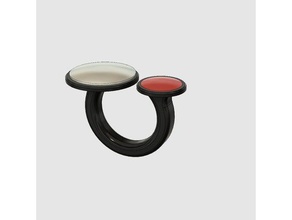 Doppel-ring Diamanten Steine Ringe anello doppio Doppel ring 3d print model - Mito3D