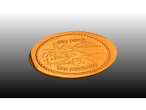 coit tower allungata penny monete & distintivi la moneta di forma san francisco sanfrancisco 49ers torre usa 3d print model - Mito3D