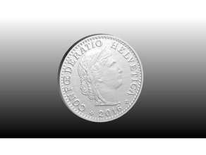 20 svizzero centesimi monete & distintivi la moneta swiss svizzera 3d print model - Mito3D