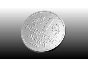 1 d-mark moedas e selos dm moeda alemão marca alemanha mark 3d print model - Mito3D