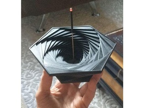 spiral hexagon tütsü tutucu sanat 3d print model - Mito3D