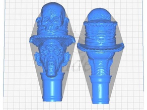 voodoo topper de 2 peças fixa 7 cana-de-bengala cana pólo caminhadas bengala 3d print model - Mito3D