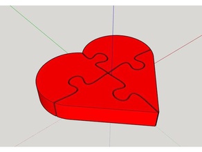 jigsaw heart 3d print model - Mito3D