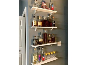 whisky bottle display self bracket 3d printing mounting shelf support whiskey 3d print model - Mito3D
