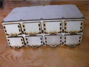 drawer storage box lasercut 3mm triplex wood organization 3d print model - Mito3D