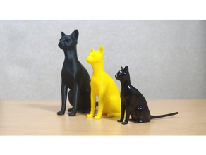 habeş kedisi hayvanlar kedi şekil isolid pet heykel zbrush 3d print model - Mito3D