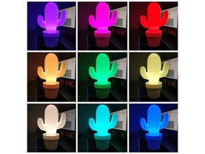 multicolore cactus de la lampe décor a30 décoration conception designproject bureau geeetech cadeau led à lumière modèle ampoule l'usine plante en pot vase 3d print model - Mito3D