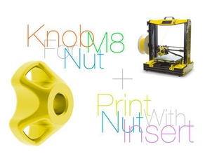 knob nut m8 print insert hobby 3d print model - Mito3D