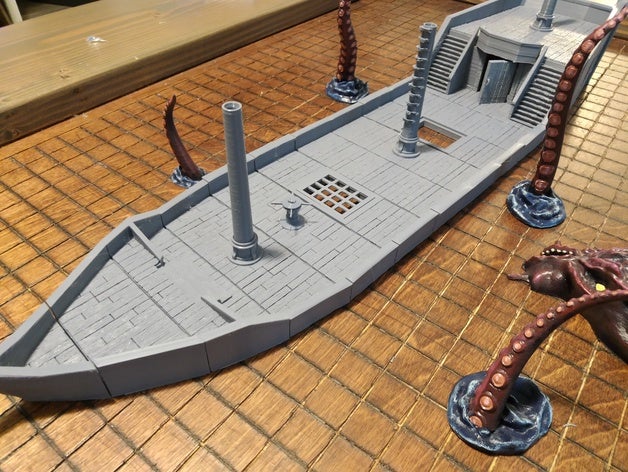 galeón dnd - el progreso del trabajo juegos y juguetes barco no molestar miniatura dungeons dragons las miniaturas pirata props mar de la nave terreno viaje 3D print model - Mito3D