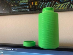 gerändelt Pille Flasche Container kompakt-container Pille-Flasche 3d print model - Mito3D