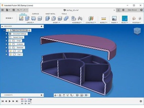 paramétrico top de parafuso contêiner - estilo 3 compartimentado recipientes carpartmented fusion360 screwtop recipiente 3d print model - Mito3D