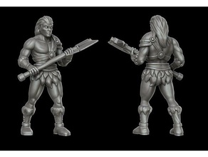 human male barbarian 28 mm dnd miniature games 28mm 28mmscale mini dungeons dungeonsanddragons dragons dungeon rpg tabletop gaming 3d print model - Mito3D