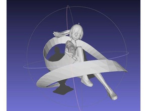 sage de défilement sculptures la baisse figurine jeune fille l'animation japonaise sauge vase 3d print model - Mito3D