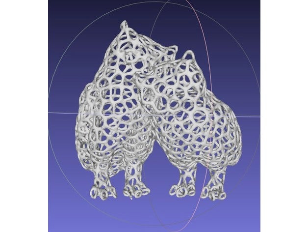 abrazos de los búhos las esculturas a animales owl voronoi 3D print model - Mito3D