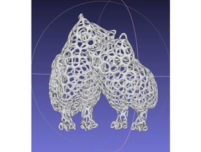 umarmt Eulen Skulpturen Tiere Eule die voronoi 3d print model - Mito3D