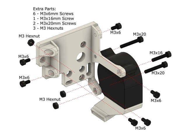 cr10s pro max dyze design dyzextruder monte Impressora 3d de peças dyzedesign extrusora fã montagem duto do ventilador 3D print model - Mito3D
