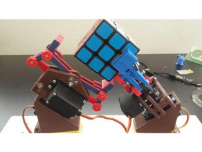 45 90 servo de montagem robótica garra as garras roboticgripper aplicador do robô rubicks rubics cubo rubik rubiks rubikscube cube quebra-cabeça 3d print model - Mito3D