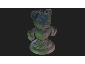 sparky - flaming teddy-bear games 1inch base dnd miniature fire elemental gaming pathfinder teddybear teddy bear 3d print model - Mito3D