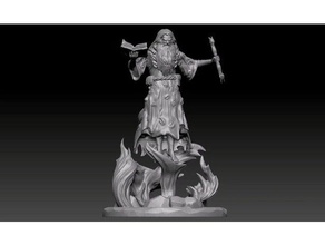 halastar blackclock dungeon mad mage toys & games crazy old man dnd mini miniature dungeons dragons wizard 3d print model - Mito3D