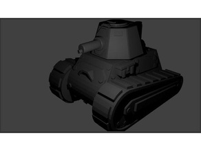 küçük Kuleli buhar tankı araç 1 100 200 steampunk tank 3d print model - Mito3D