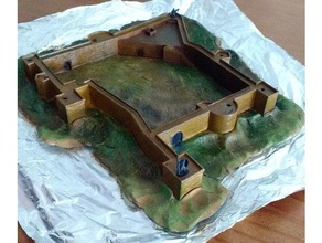 il castello di gibralfaro castillo edifici e strutture andalucia malaga monumento spagna 3d print model - Mito3D