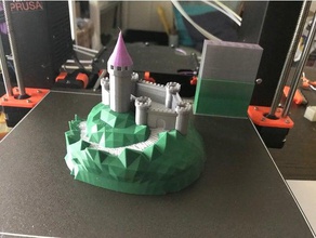 castle mountain multicolor multimaterial buildings & structures tower fortress maya mmu multicolored palette 3d print model - Mito3D