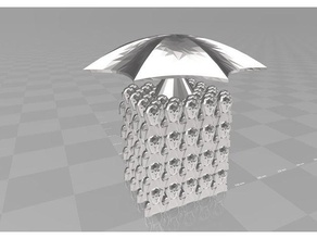 umbrella scream cube sculptures 3d print model - Mito3D