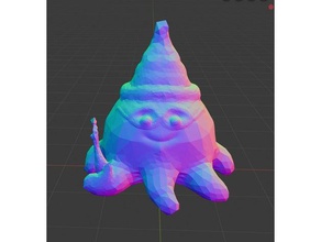 nerdy wizard septapus animals animal creature cute octopus fantasy magic nerd wand 3d print model - Mito3D