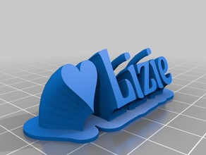 lizie - font aladin office customized 3d print model - Mito3D