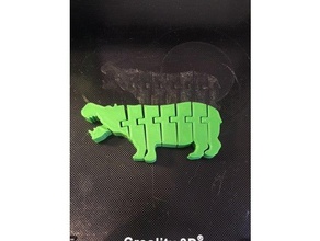 flexi hippo Spielzeug & game Zubehör Tier Tiere flexibel hippopotamus - 3d print model - Mito3D