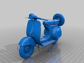 vespa vintage bicicleta veículos moto o motor 3d print model - Mito3D