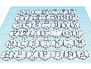 alfabeto esagono di apprendimento bambini 3d print model - Mito3D