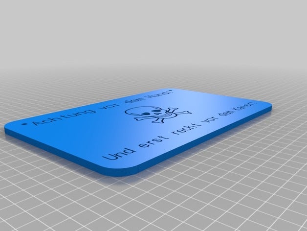 schild achtung vor dem hund - kater les signes et logos personnalisé 3D print model - Mito3D