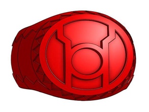 vermelho, o anel de lanterna anéis dc comics verde do marvel universo vermelho 3d print model - Mito3D
