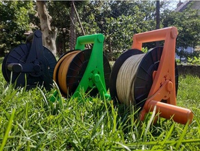 carrete enrollador de cable extensión los hogares la filamento bobina soporte totalmente imprimible diversión proyecto 3d print model - Mito3D
