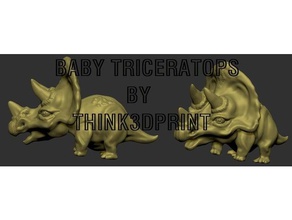 bebé dinosaurio triceratops a los animales animal brachiosaurus niño dino dinofarm diplodocus dragón fácil de la granja rápido niños paleontología saurópodo t-rex todler juguete juguetes trike 3d print model - Mito3D