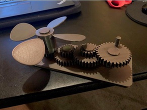 geared fan mechanical toys thingiverse 3d print model - Mito3D