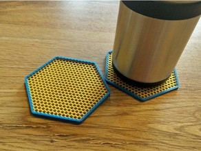 honeycomb patterned hexagon coaster kitchen & dining drink 3d print model - Mito3D