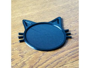 cat shaped coaster feline kitchenware 3d print model - Mito3D
