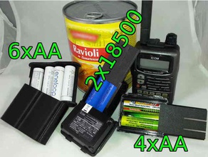 icom ic-e90 Akku-packs - Elektronik 18500 Akku aa-Batterie amateur radio Batterie-Halter bp-216 bp-217 freecad v019 funkger t ham transceiver 3d print model - Mito3D