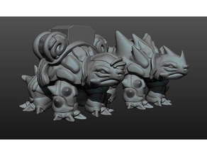 double tortoise creatures animal beast creature dnd miniature fantasy mini monster printable roleplay sculpture turtle war 3d print model - Mito3D