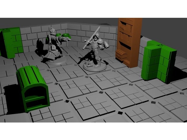 dungeon pegs t corner toy & game accessories dnd rpg scatter scenery tabletop terrain tile 3D print model - Mito3D